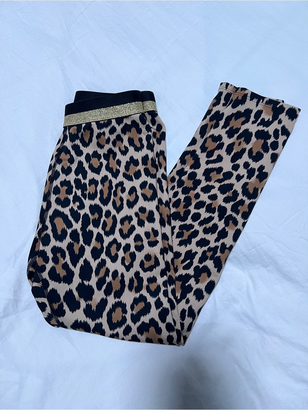 Kate Spade Leopard-Print Leggings with Glitter Waistband